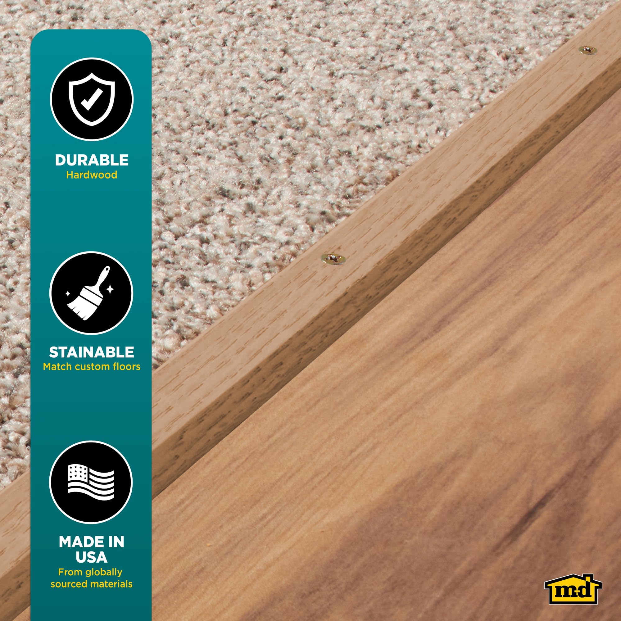 Amazon.co.jp: M-d Products 1in. X 36in. Unfinished Oak Carpet Trim